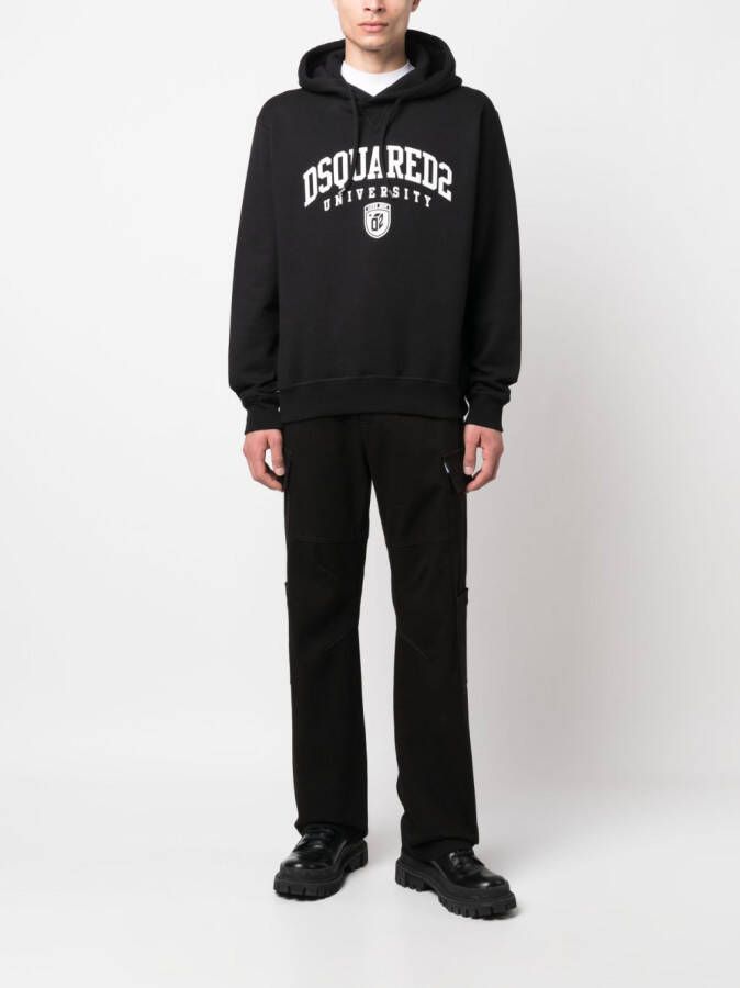 DSQUARED2 Hoodie met logoprint Zwart