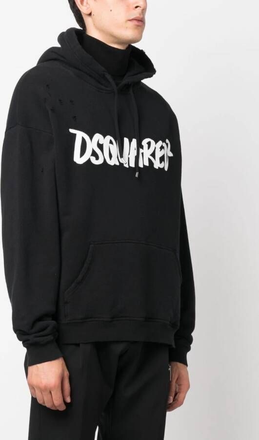 DSQUARED2 Hoodie met logoprint Zwart