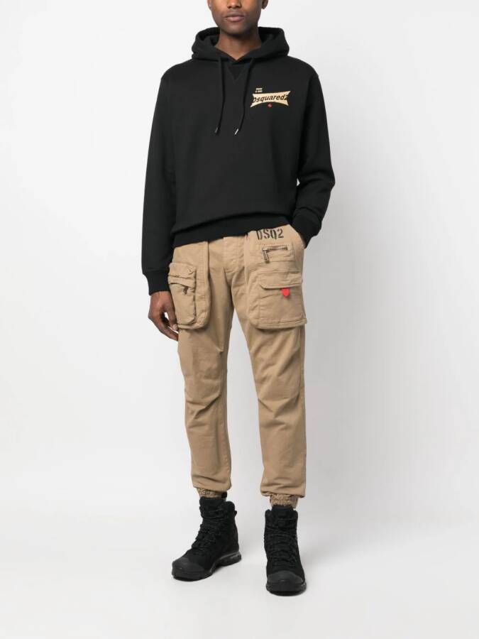 DSQUARED2 Hoodie met logoprint Zwart