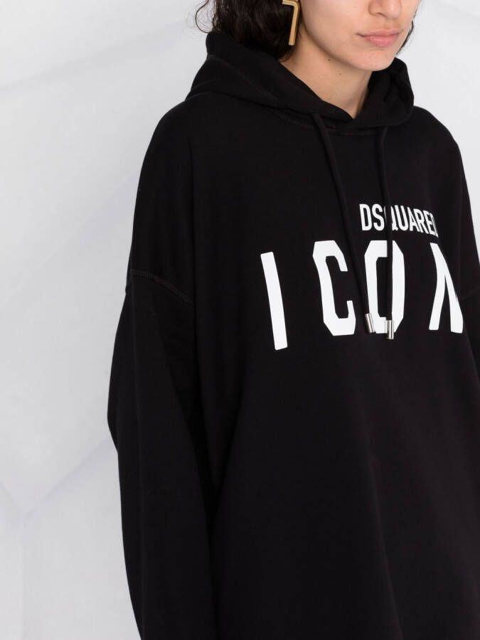 DSQUARED2 Hoodie met logoprint Zwart