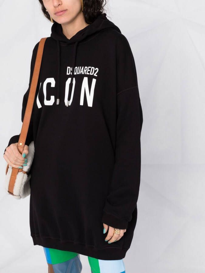 DSQUARED2 Hoodie met logoprint Zwart