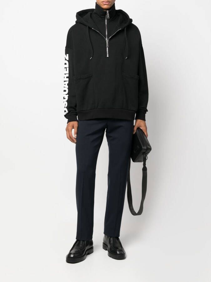 DSQUARED2 Hoodie met logoprint Zwart