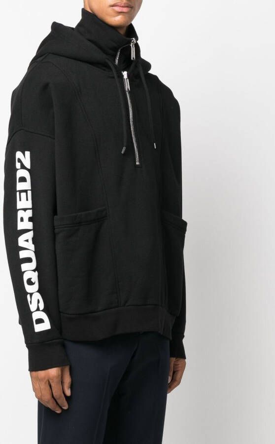 DSQUARED2 Hoodie met logoprint Zwart