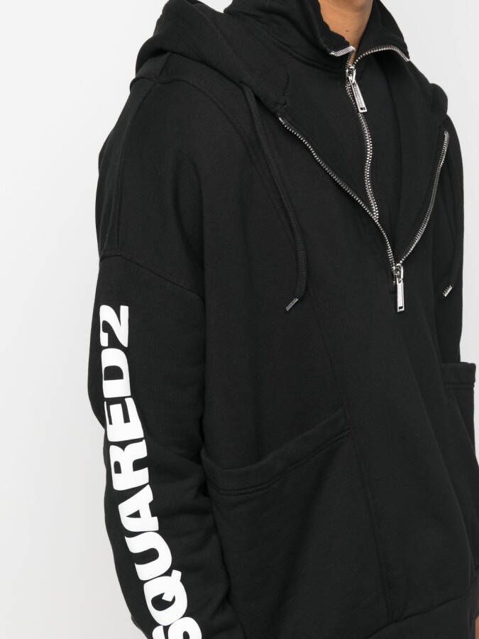 DSQUARED2 Hoodie met logoprint Zwart