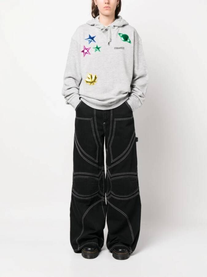 DSQUARED2 Hoodie met patch Grijs