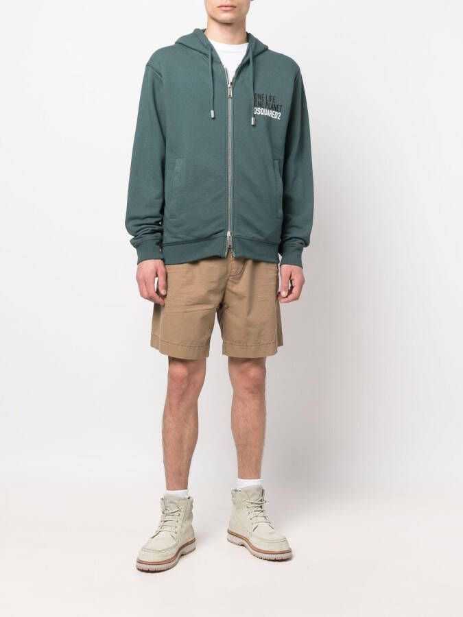 DSQUARED2 Hoodie met rits Groen