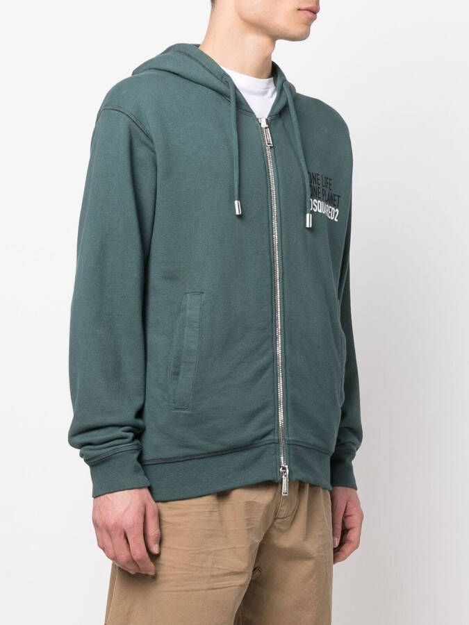 DSQUARED2 Hoodie met rits Groen