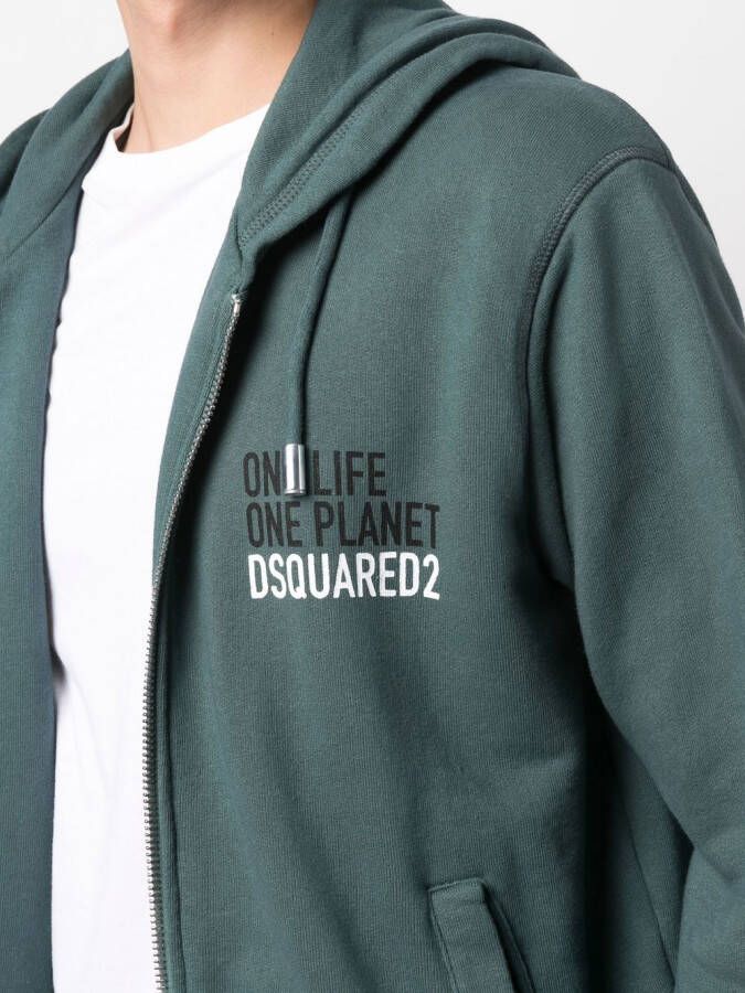 DSQUARED2 Hoodie met rits Groen
