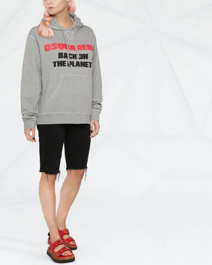 Dsquared2 Hoodie met tekst Grijs