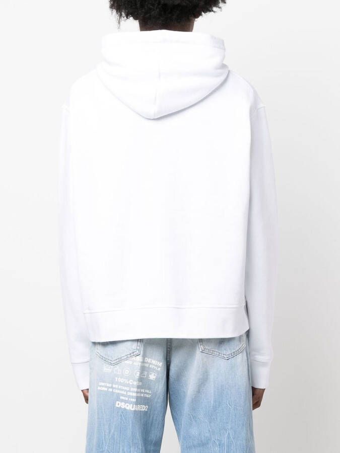 DSQUARED2 Hoodie met tekst Wit