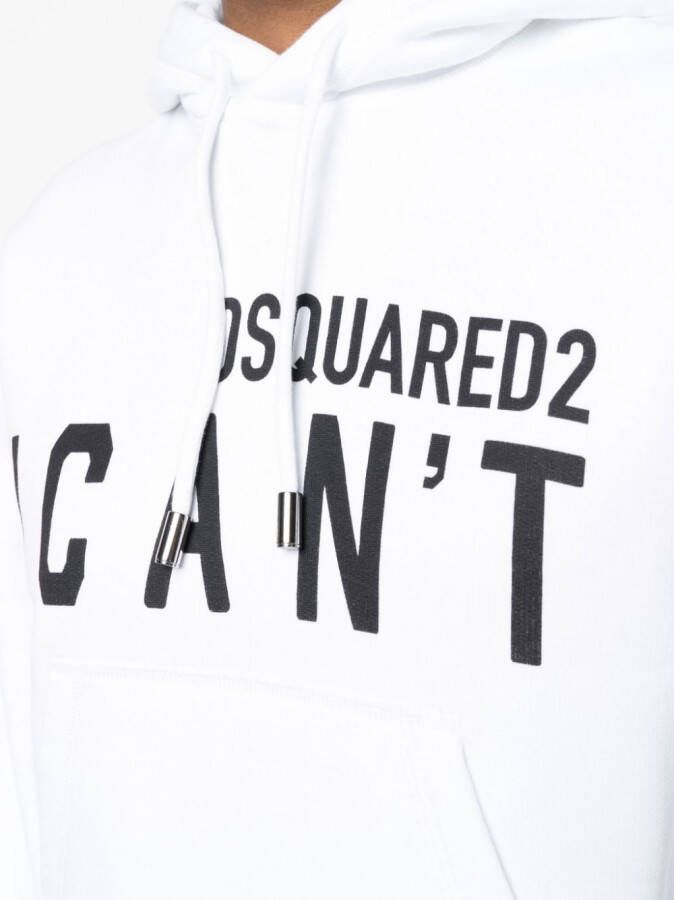 DSQUARED2 Hoodie met tekst Wit