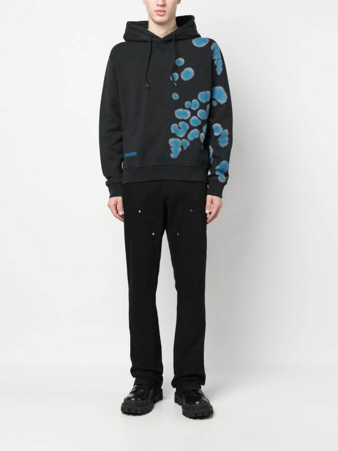 DSQUARED2 Hoodie met tie-dye print Zwart