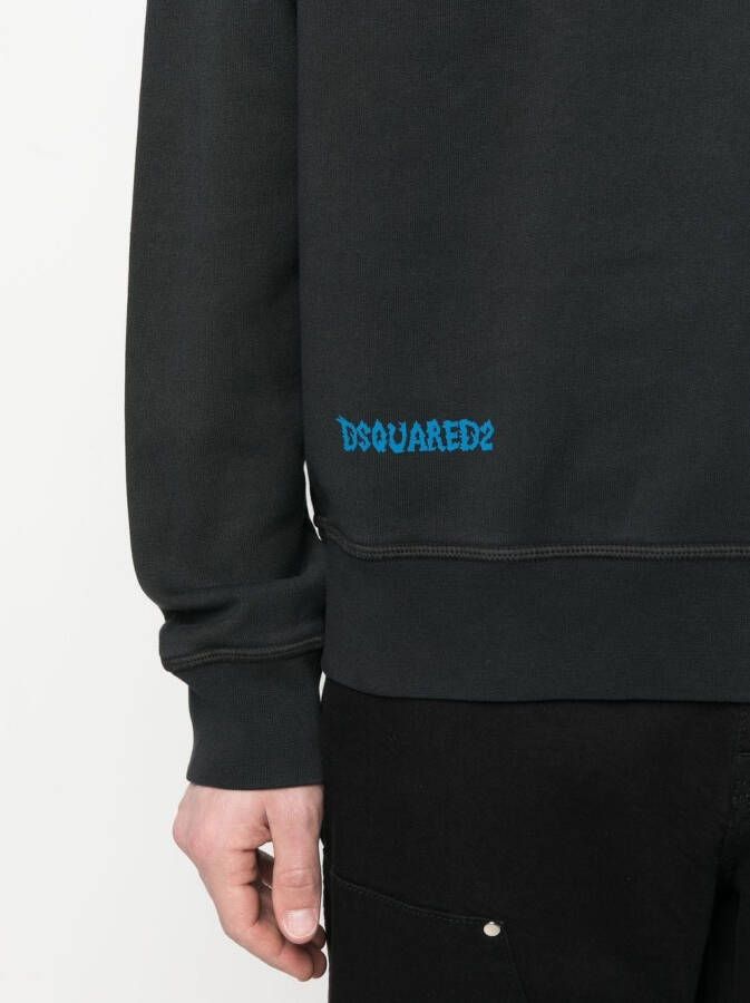 DSQUARED2 Hoodie met tie-dye print Zwart