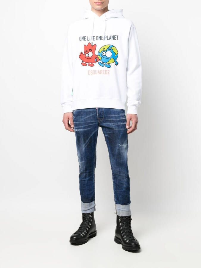 DSQUARED2 Hoodie met trekkoord Wit