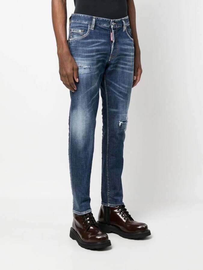 Dsquared2 Icon distressed skinny jeans Blauw