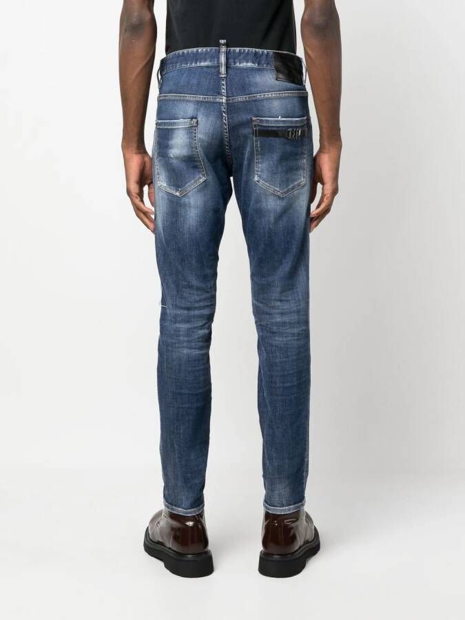 Dsquared2 Icon distressed skinny jeans Blauw