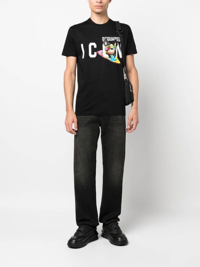 Dsquared2 T-shirt met Icon-print Zwart
