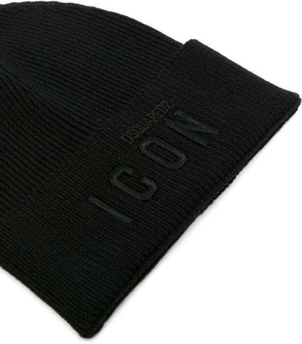DSQUARED2 Muts met geborduurd logo Zwart