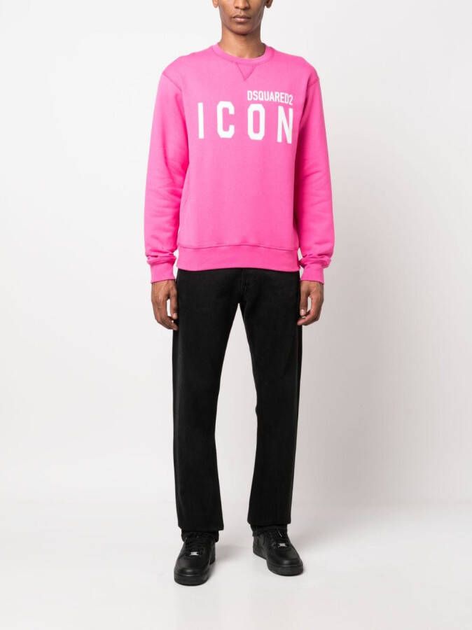 DSQUARED2 Sweater met Icon-logoprint Roze