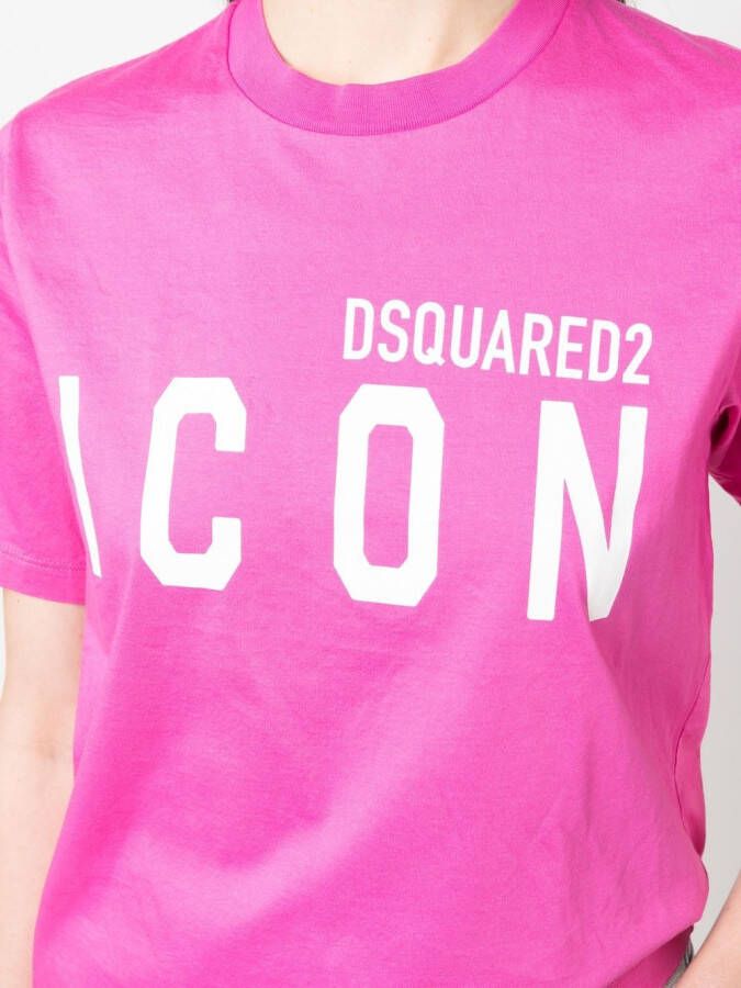 Dsquared2 Icon logo-print T-shirt Roze