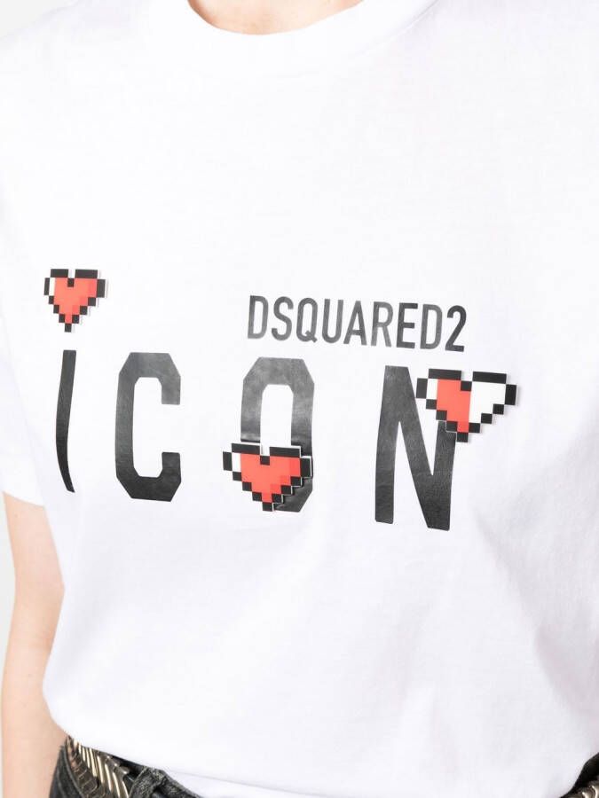Dsquared2 Icon logo-print T-shirt Wit