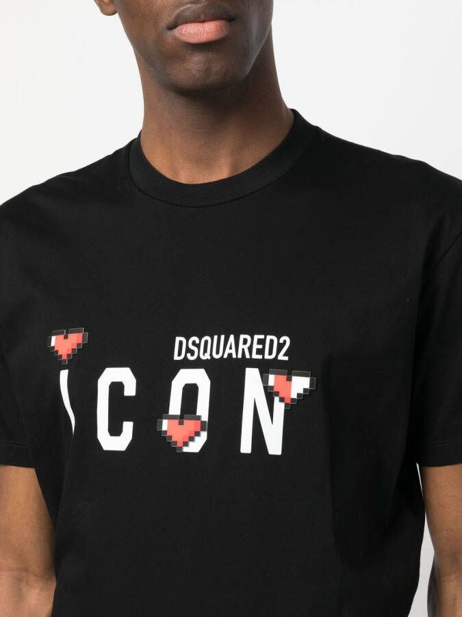 Dsquared2 Icon logo-print T-shirt Zwart