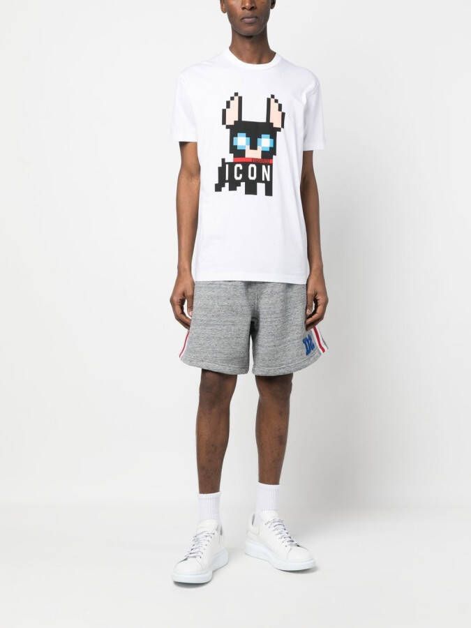 DSQUARED2 Icon pixel-print T-shirt Wit