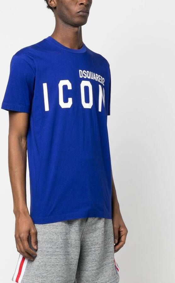 Dsquared2 Icon-print cotton T-shirt Blauw