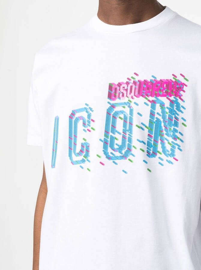 DSQUARED2 Icon-print cotton T-shirt Wit
