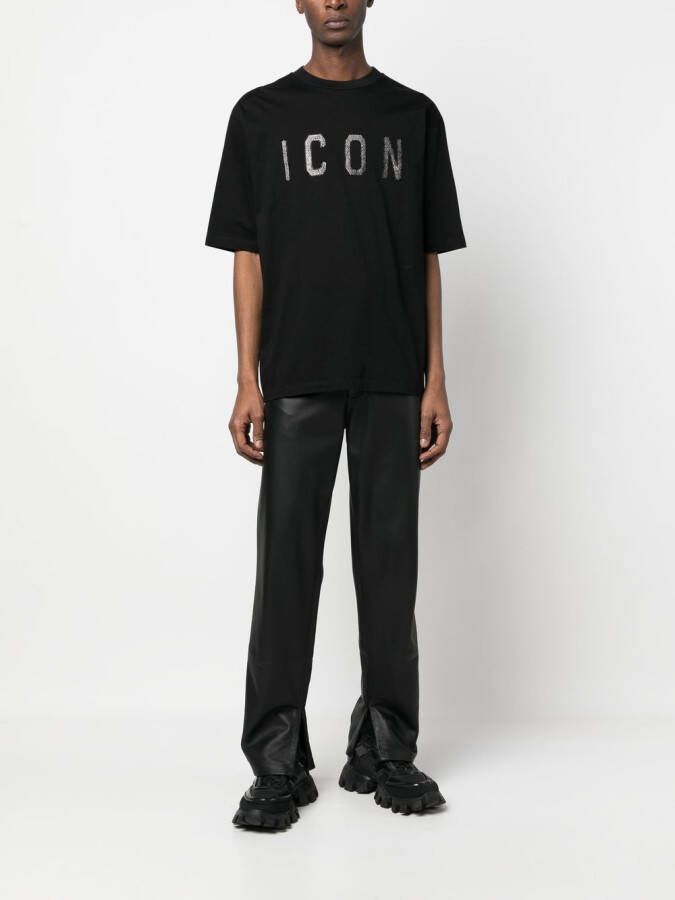 DSQUARED2 Icon-print cotton T-shirt Zwart