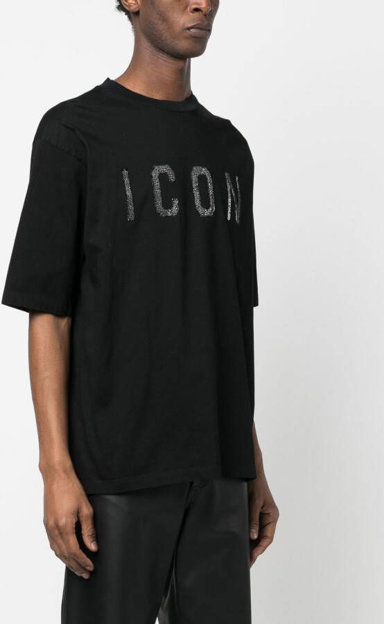 DSQUARED2 Icon-print cotton T-shirt Zwart