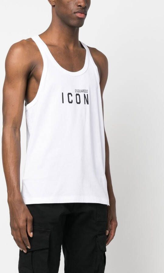 Dsquared2 Icon-print cotton tank top Wit