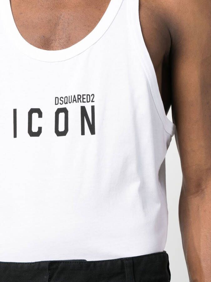 Dsquared2 Icon-print cotton tank top Wit