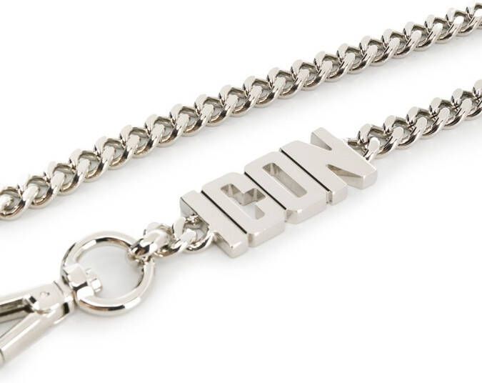 DSQUARED2 ICON sleutelhanger met ketting Zilver