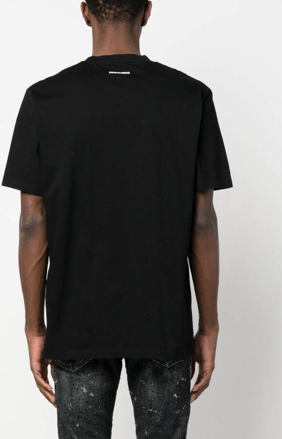 DSQUARED2 Icon studded T-shirt Zwart