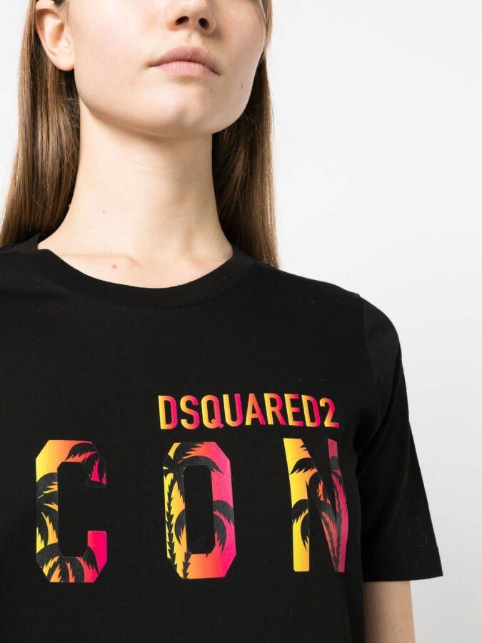 Dsquared2 T-shirtjurk met print Zwart