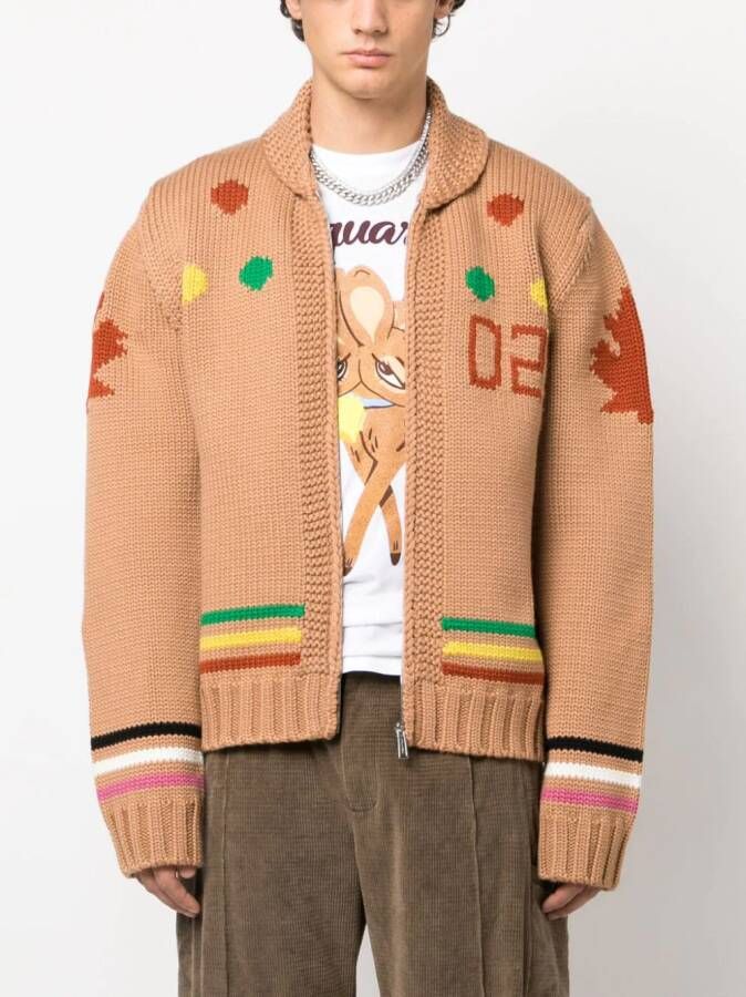 DSQUARED2 Intarsia vest Bruin