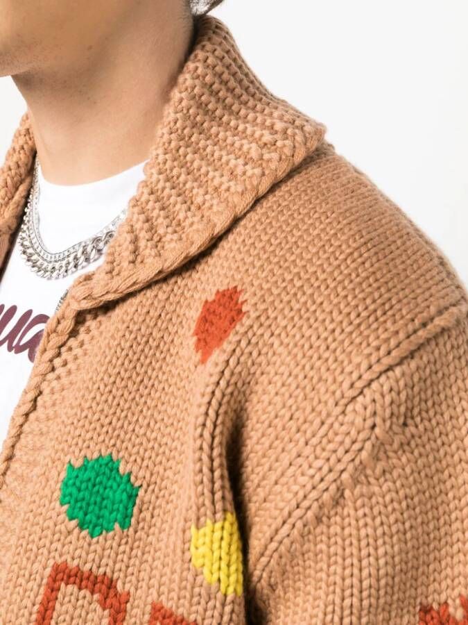 DSQUARED2 Intarsia vest Bruin