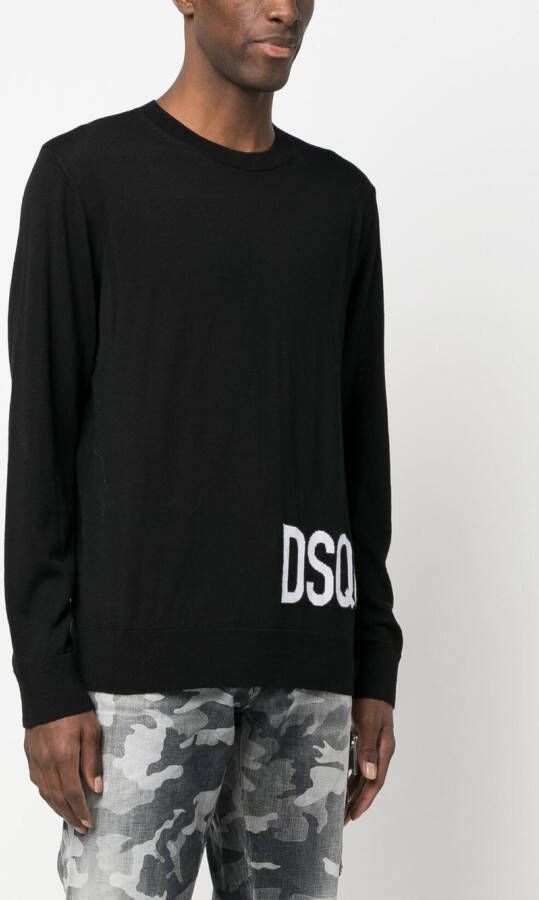 DSQUARED2 Intarsia trui Zwart