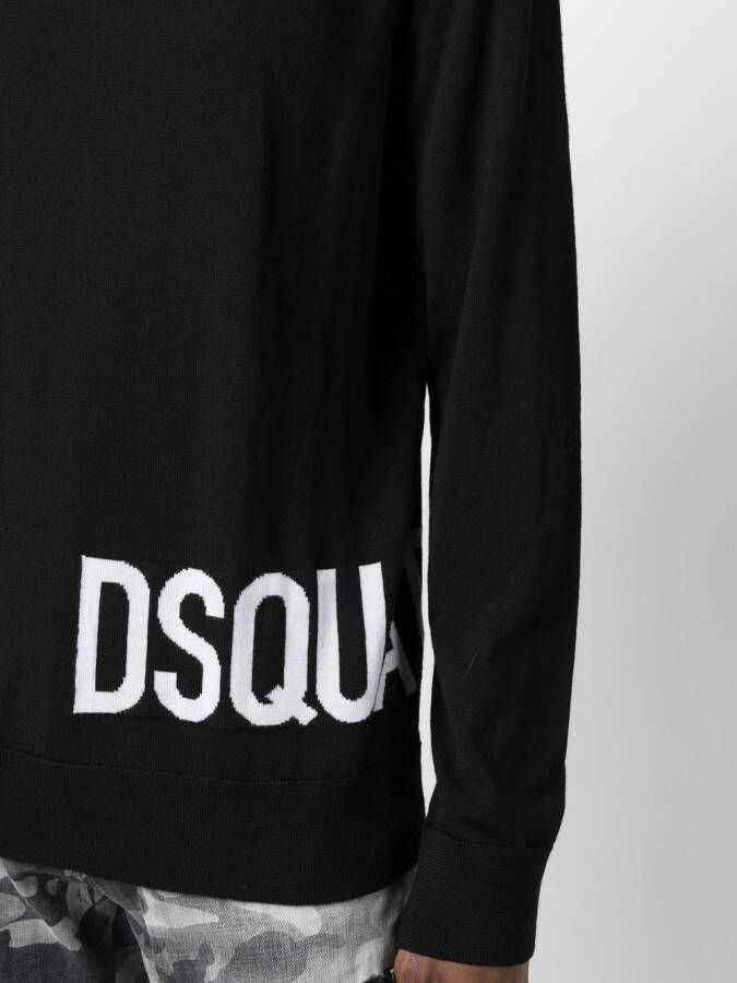DSQUARED2 Intarsia trui Zwart