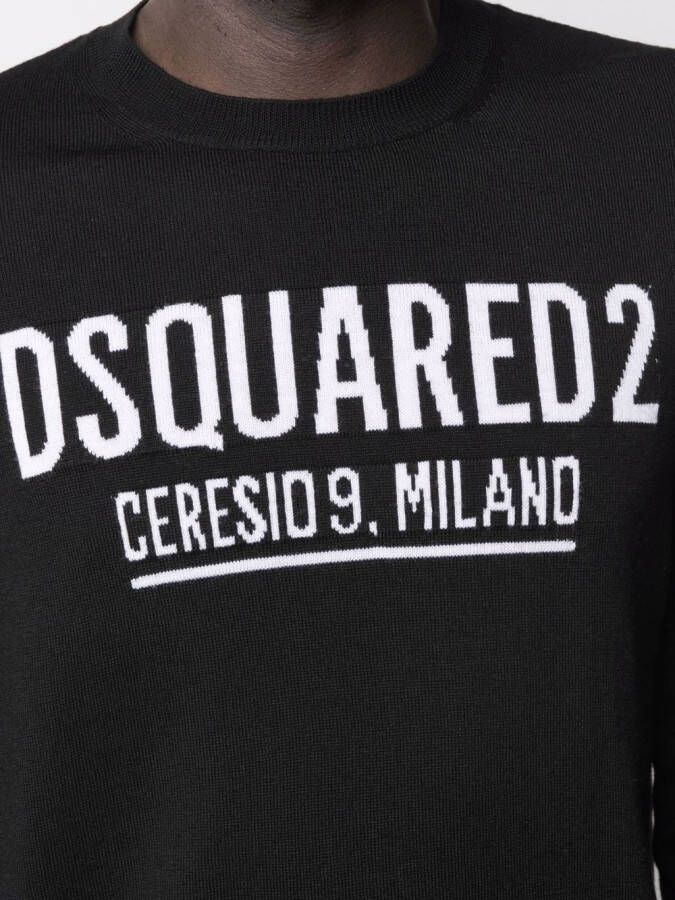 DSQUARED2 Intarsia trui Zwart
