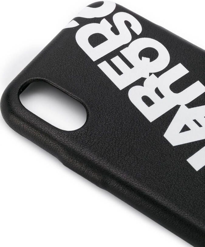 DSQUARED2 iPhone X hoesje met logo Zwart