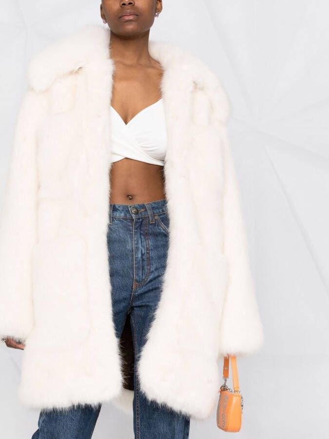 DSQUARED2 Jas van imitatiebont Wit