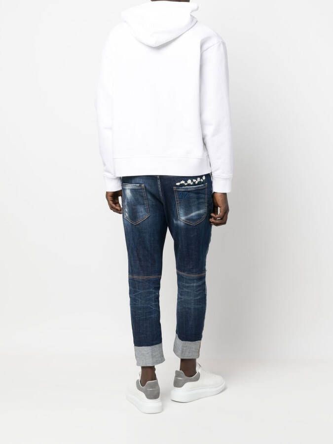 DSQUARED2 Jeans met geborduurde bloemen Blauw