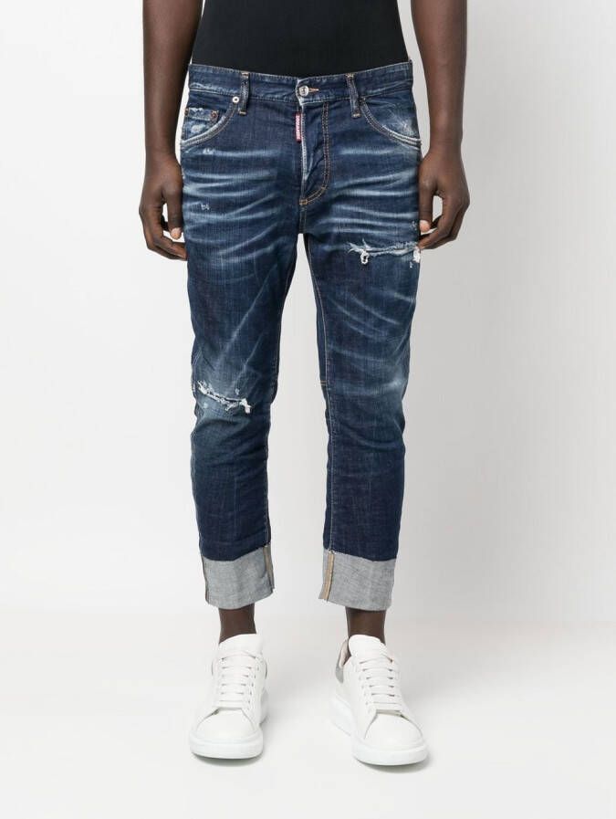 DSQUARED2 Jeans met geborduurde bloemen Blauw