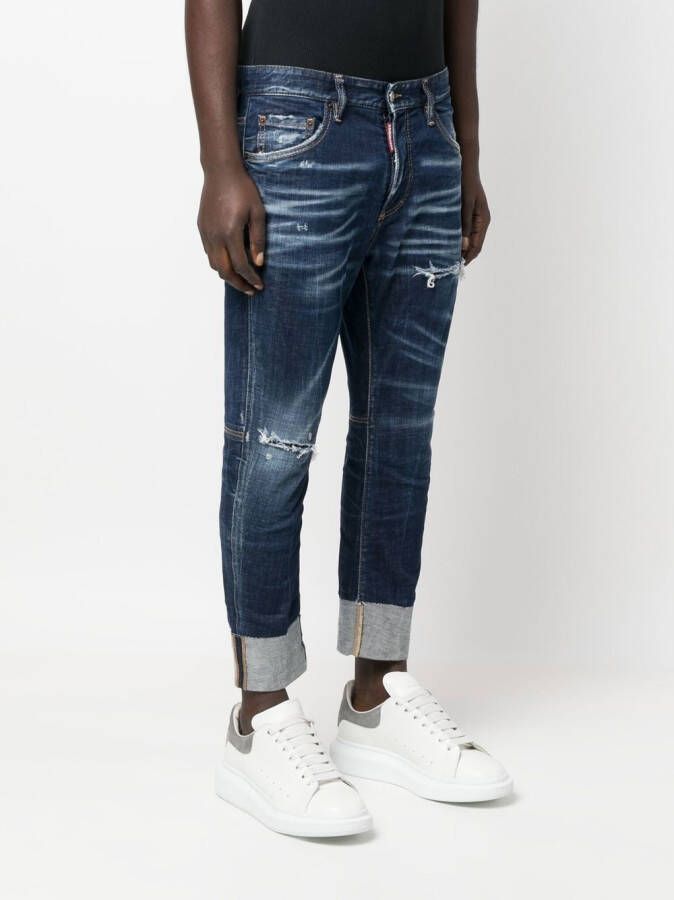 DSQUARED2 Jeans met geborduurde bloemen Blauw