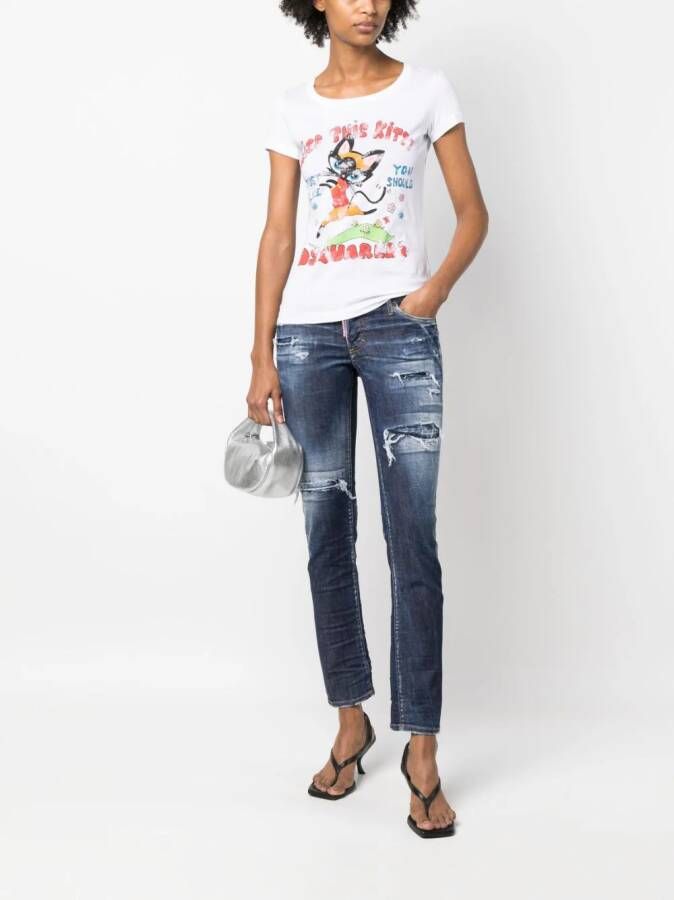 DSQUARED2 Jeans met gerafeld-effect Blauw
