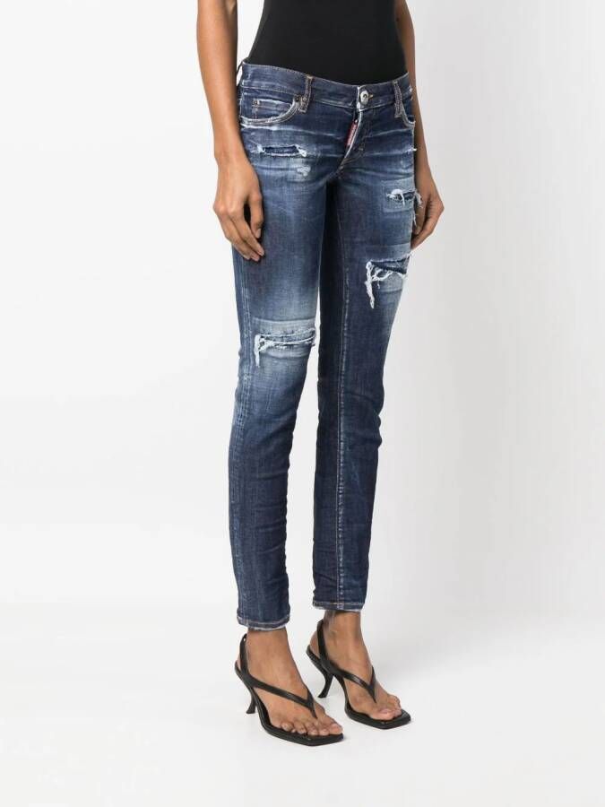 DSQUARED2 Jeans met gerafeld-effect Blauw