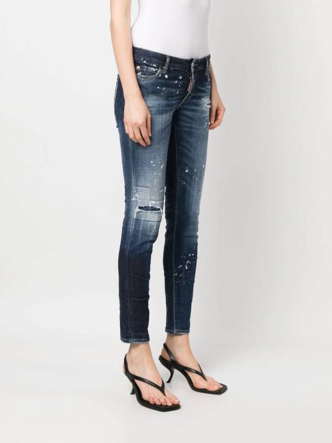 DSQUARED2 Jeans met gerafeld-effect Blauw