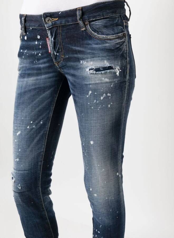 DSQUARED2 Jeans met gerafeld-effect Blauw